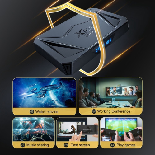 Décodeur Internet X96Q Pro+ Cortex-A55 Android 14 Octa-core CPU 4K HD, RAM : 4 Go + 32 Go () SH802A816-011